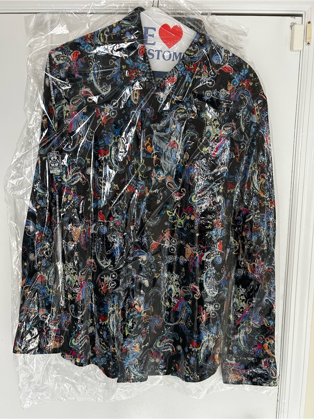 Robert Graham Black Button-Down Shirt with Multicolor Paisley Print